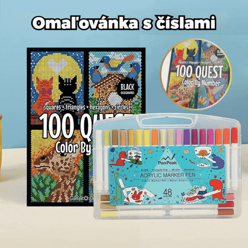 50% ZĽAVA🎄🎨 100 QUEST Omaľovánka podľa čísel
