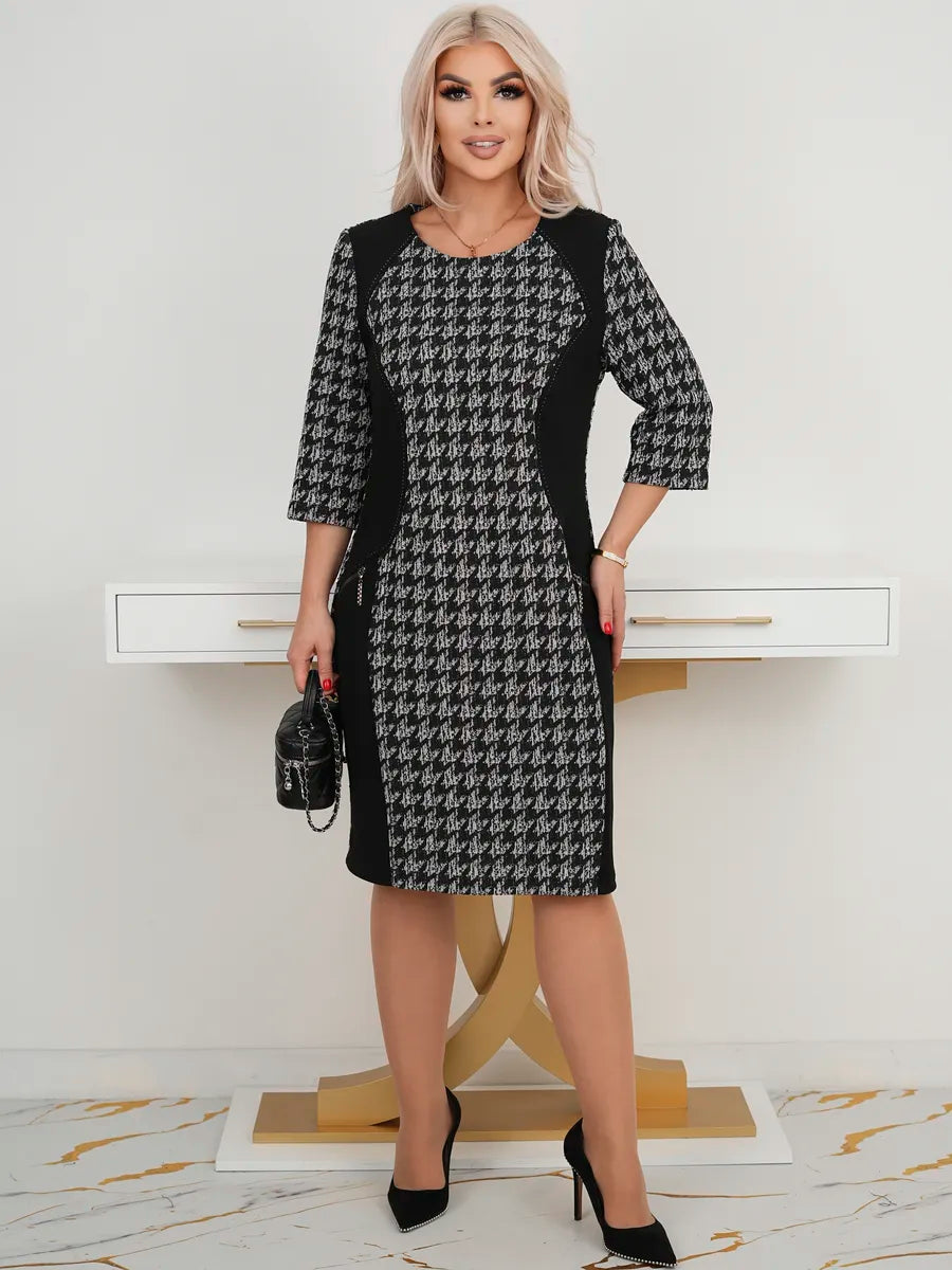 🌷🌞【S-5XL】Nové zimné teplé kárované šaty