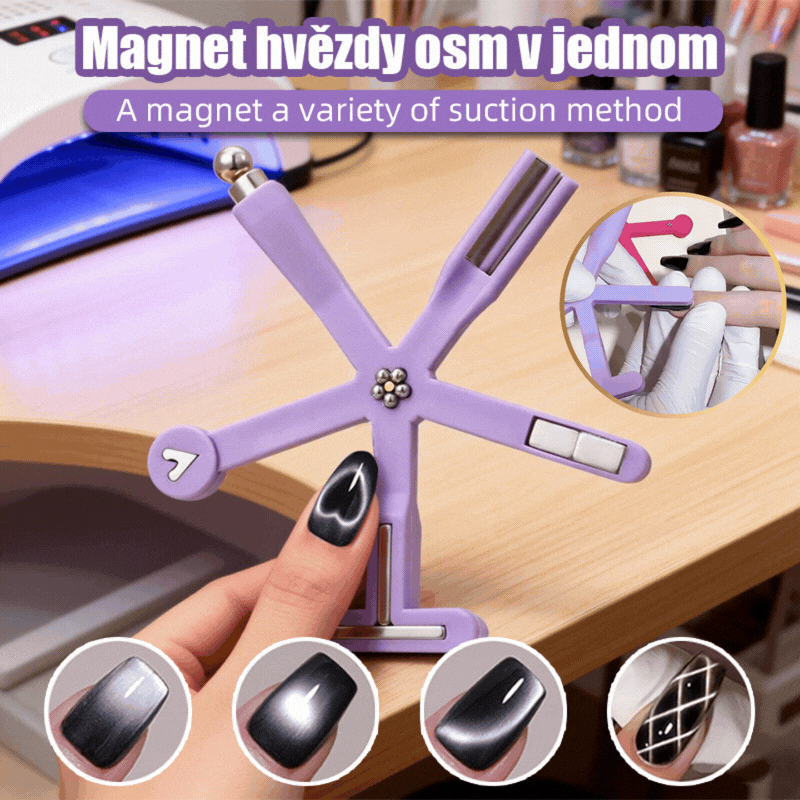 💅🧲🎨Kúpte 1 a získajte 1 zadarmo🔥8v1 magnet s mačacím okom na zdobenie nechtov, silný magnetický efektný magnet, multifunkčný nástroj s mačacím okom