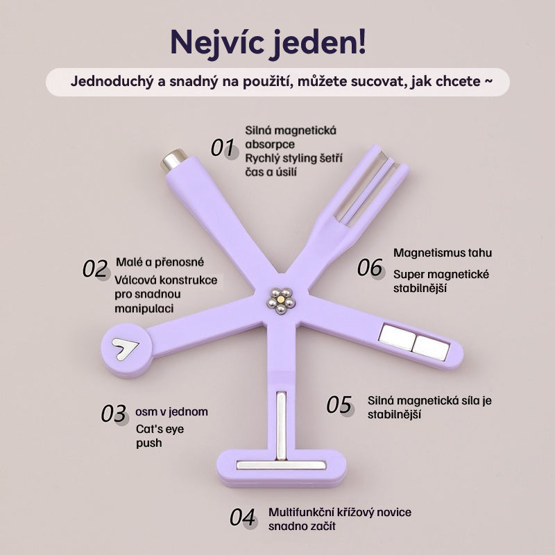 💅🧲🎨Kúpte 1 a získajte 1 zadarmo🔥8v1 magnet s mačacím okom na zdobenie nechtov, silný magnetický efektný magnet, multifunkčný nástroj s mačacím okom