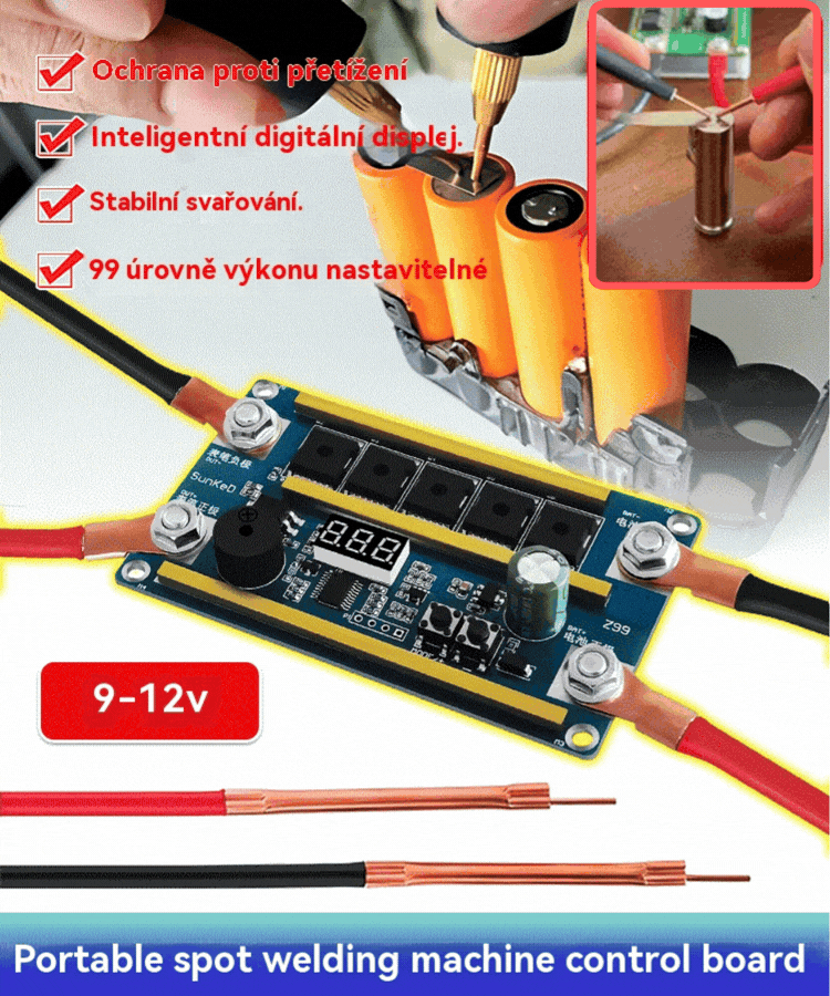 🔥🔋 Prenosný ovládací panel pre bodové zváranie Z99 | Vstavané zváracie pero